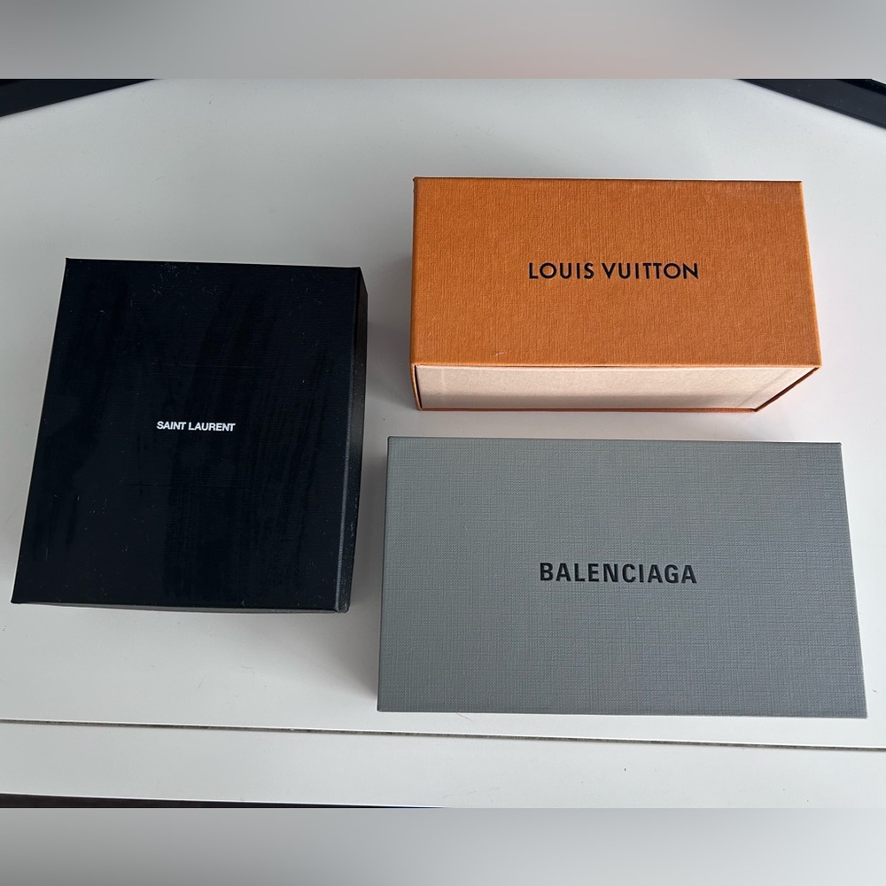 Designer LV, Balenciaga, Saint Laurent boxes